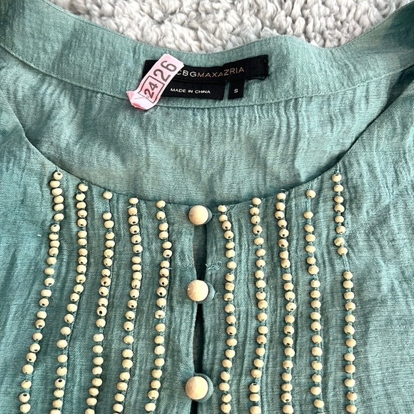 ⭐️BCBGMaxazria, Gorgeous Boho Pleated Tunic Top, Excellent Condition, Size S - Picture 6 of 12